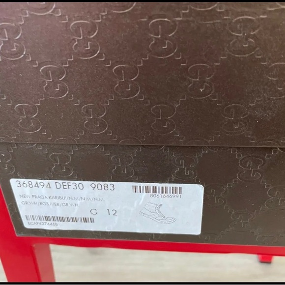 GUCCI Contrast Padded Leather High Top Sneakers Size 12G - Picture 7 of 8